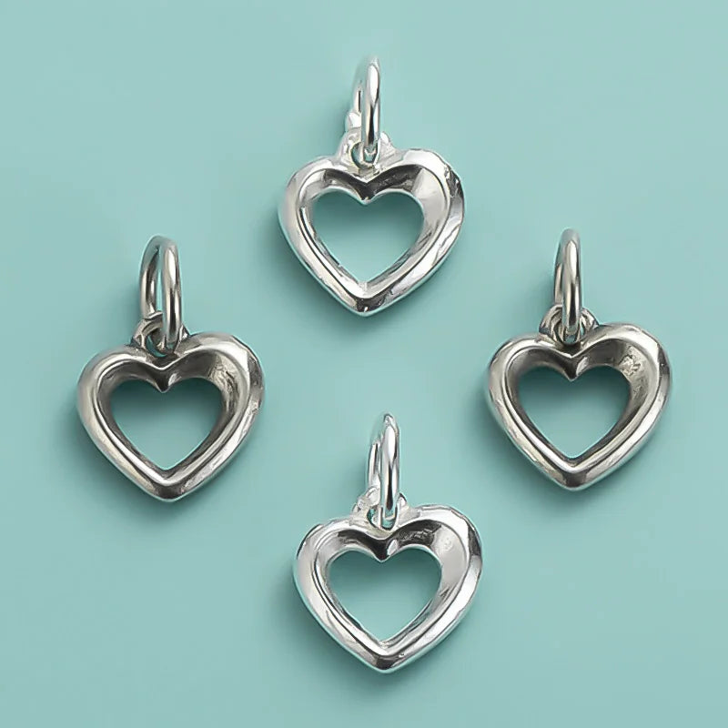 Hollow Heart Charm Pendant for Women Handmade DIY Accessories Jewelry DZ1032
