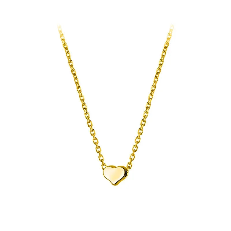 TrustDavis Genuine 925 Sterling Silver Fashion Romantic Mini Heart Necklaces For Women Wedding Anniversary Fine Jewelry DA1226