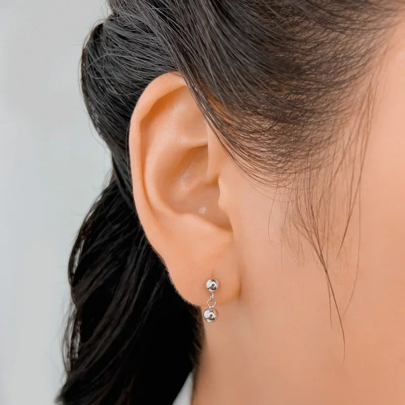 Heart Square CZ Screw Stud Earrings DA2265