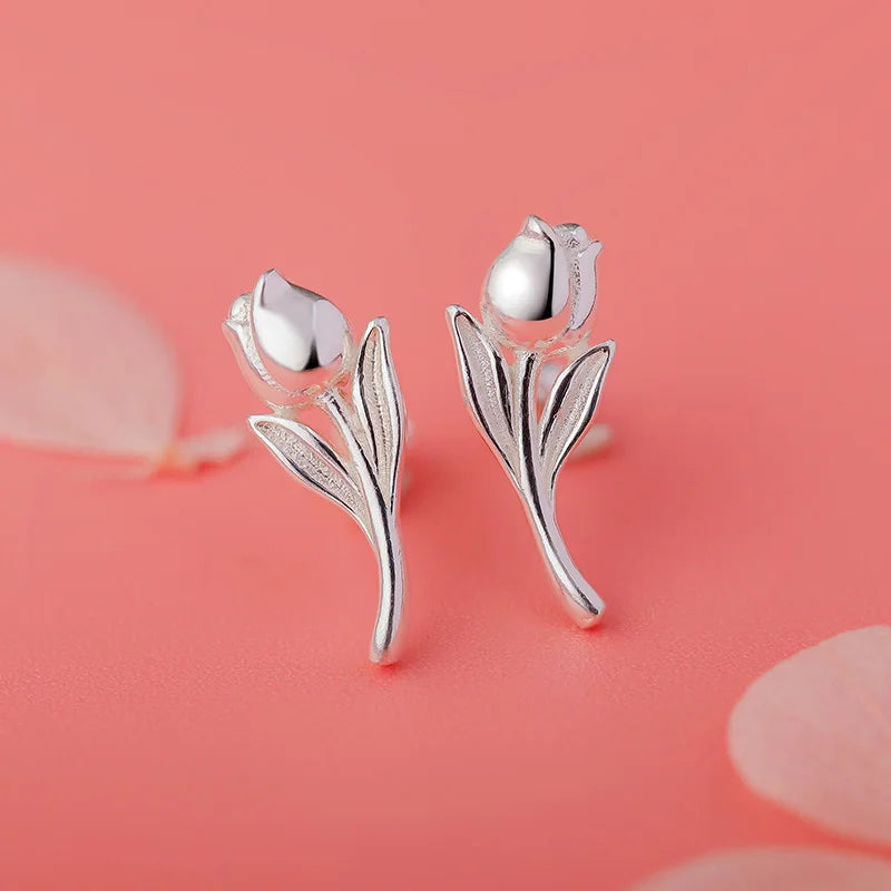 Tulip Flower Screw Stud Earrings DS4390