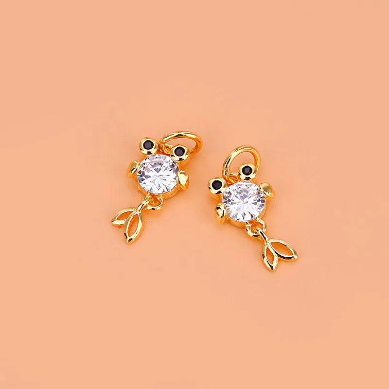 TrustDavis Real 925 Sterling Silver Fashion Cute Animal Fish Charm Pendant Handmade DIY Accessories Fine Jewelry Wholesale HY045