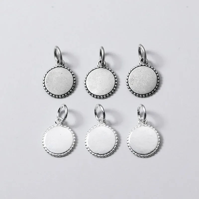 Round Coin Flower Charm Pendant DIY Accessories DZ271