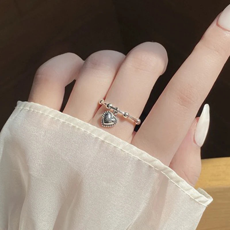 100% 925 Real Sterling Silver sweet Heart Ring DA3234