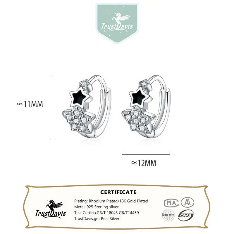 925 Sterling Silver Fine Geometry Zircon Earrings DA4028