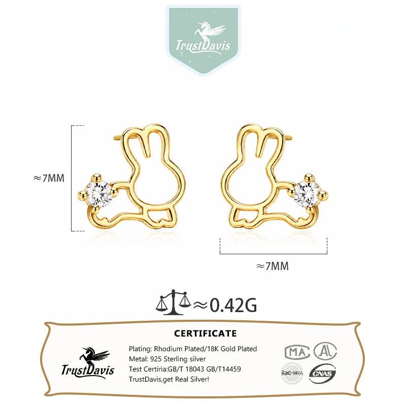Rabbit Zircon Stud Earrings DS4898