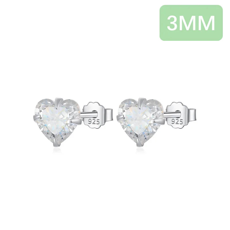 Heart Dazzling Mini Stud Earrings For Women Fine Jewelry DS1181
