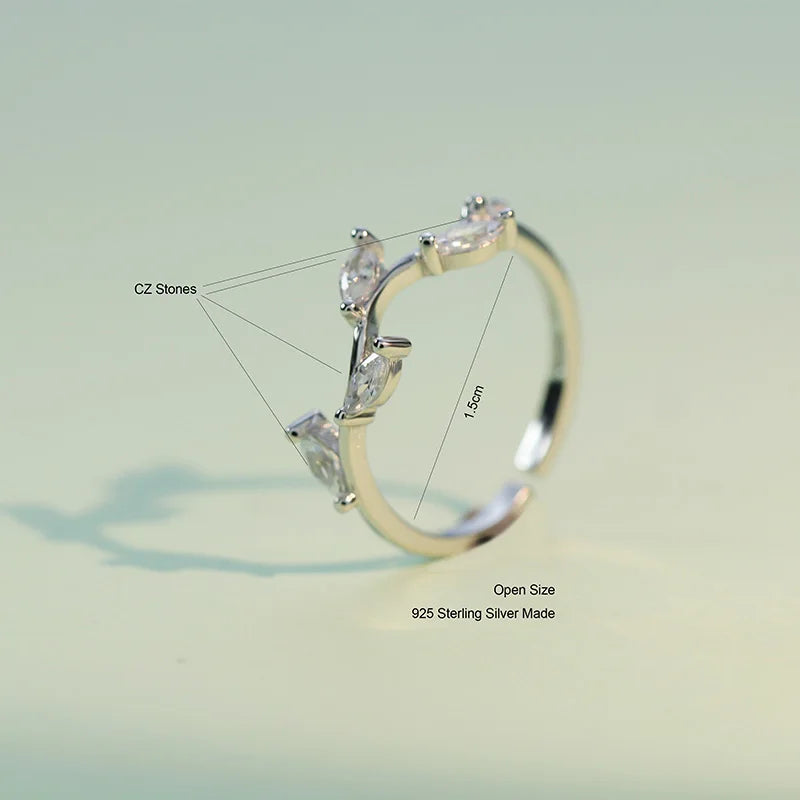 Leaves Cocktail Ring Sizable 5 6 7 Girls Kids Xmas Gift DS532