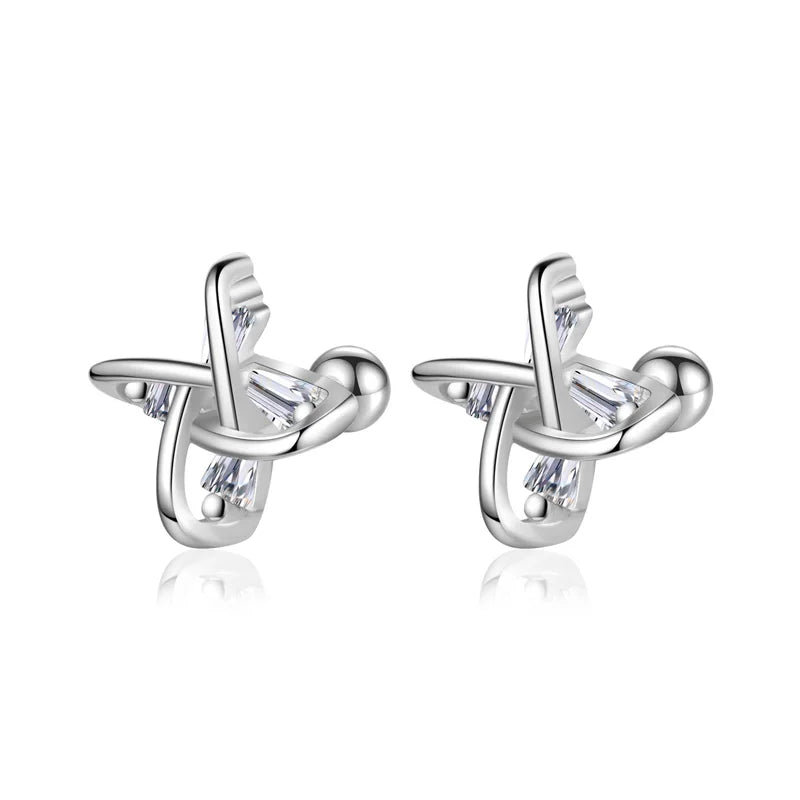 Trustdavis Real 925 Sterling Silver Sweet Fashion Windmill Thread Stud Earrings Women Girls Birthday Party Gift Jewelry DS4135