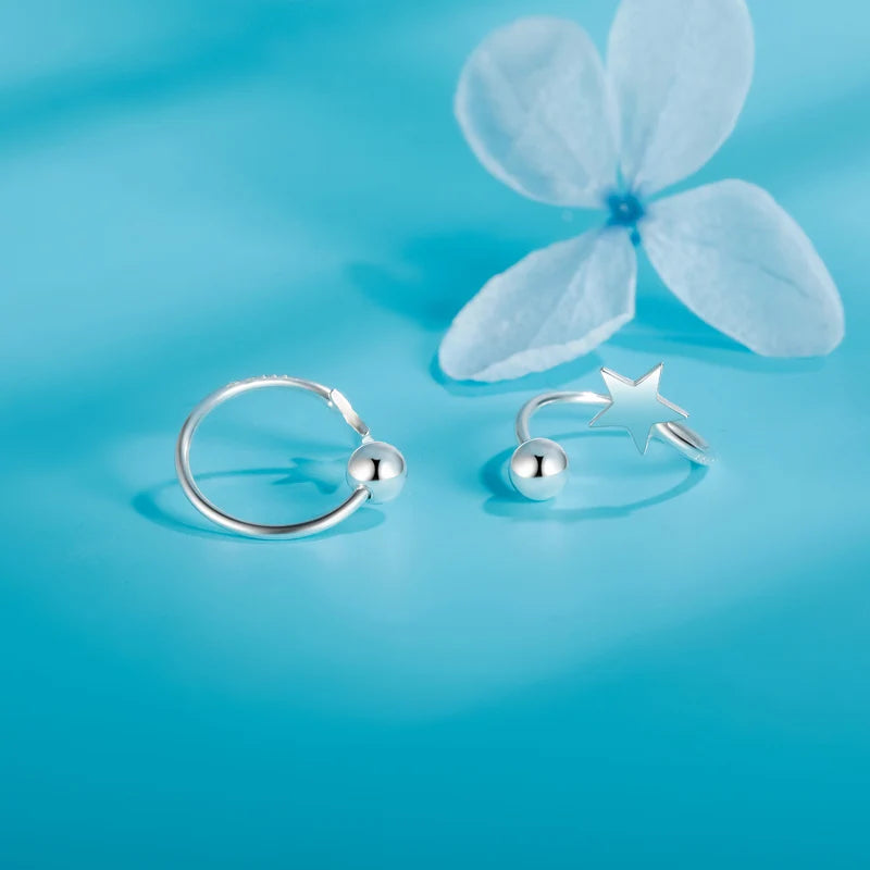 Trustdavis Real 925 Sterling Silver Spiral Star Stud Earrings Women Girls Daughter Birthday Party Gift Jewelry DS4395