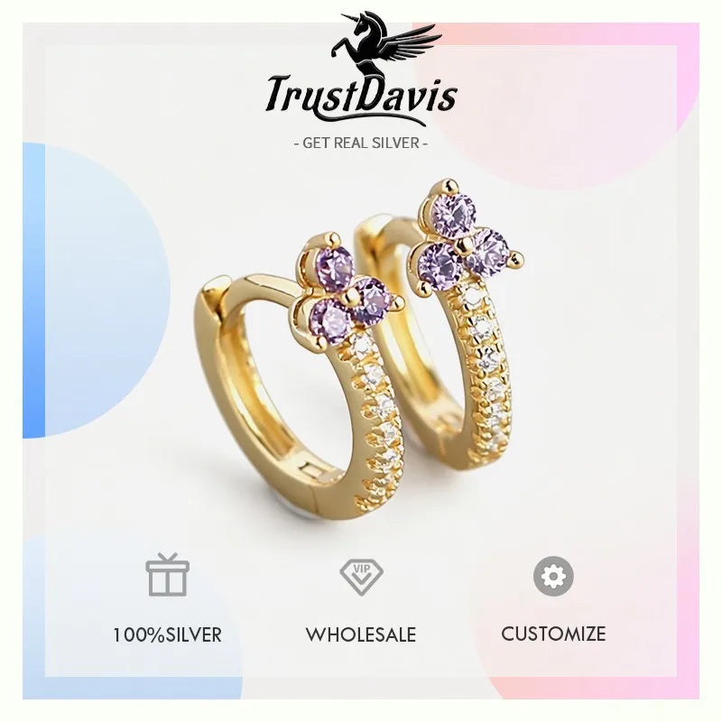 Colored Flower Zircon Earrings DS4843