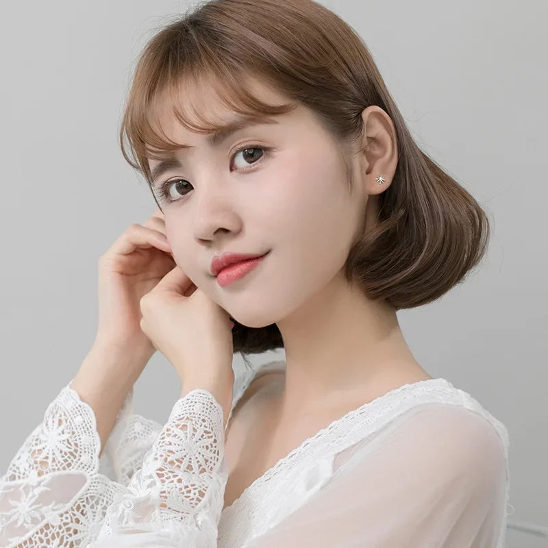 Trusta 100% 925 Sterling Silver Stud Earrings Star Ray New Style Fine Real Silver Jewelry for Daughter Birthday Gift DS1350