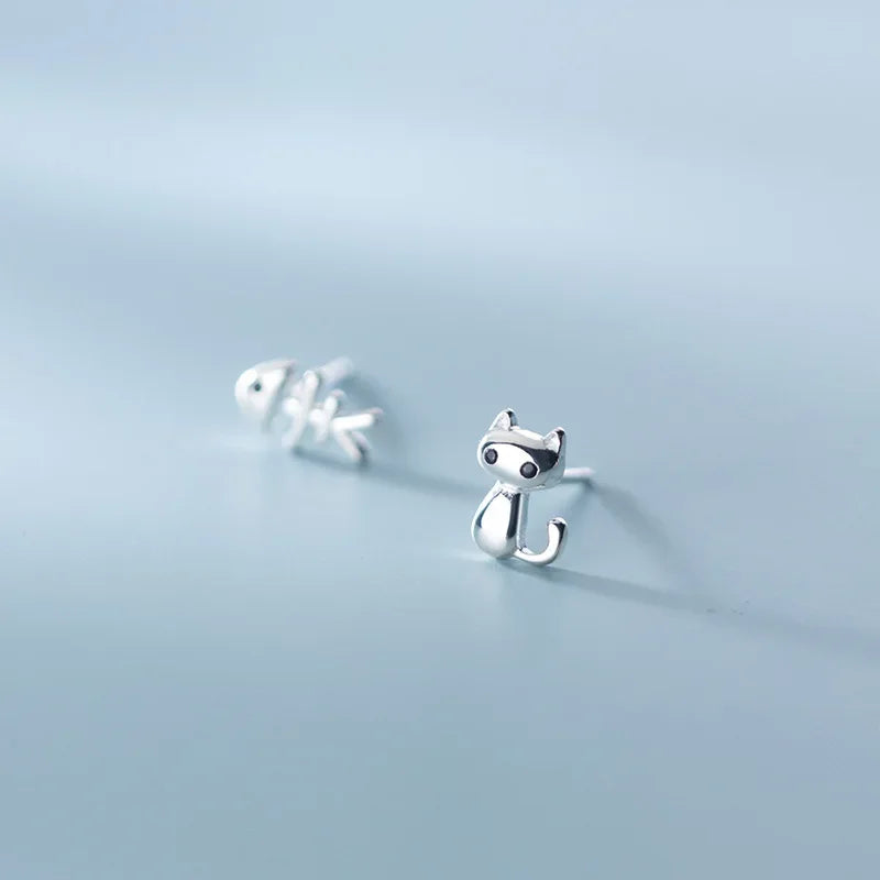 Cat Fish Bone Stud Earrings DS2174