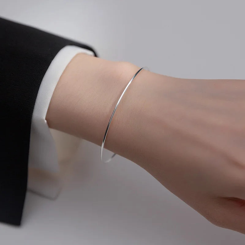 Open Round Bead Bracelet 925 Sterling Silver Minimalist Light Luxury Bracelet DS3202