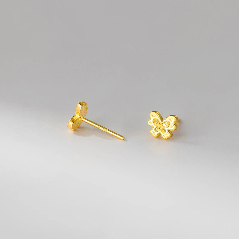 TrustDavis Real 925 Sterling Silver Fashion Sweet Butterfly Stud Earrings for Women Wedding Valentine's Day Fine Jewelry DS4176