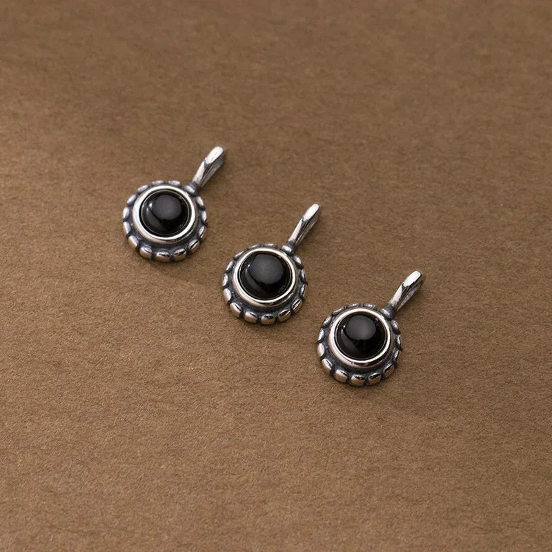 Round Synthetic Stone Pendant Handmade DIY Accessories HY878