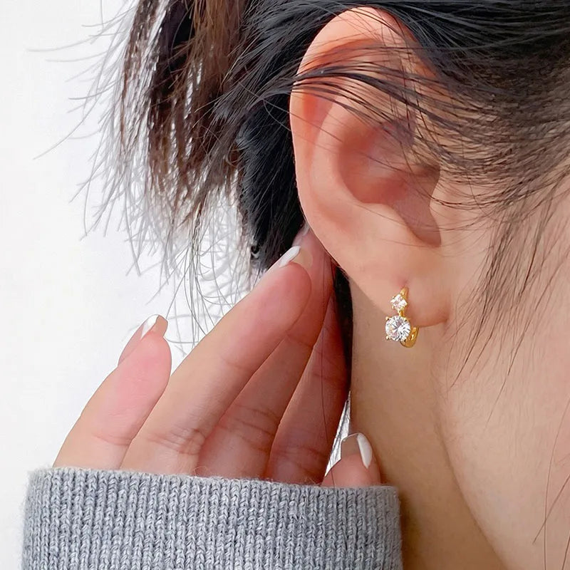 Round Double Zircon Earrings DS4924