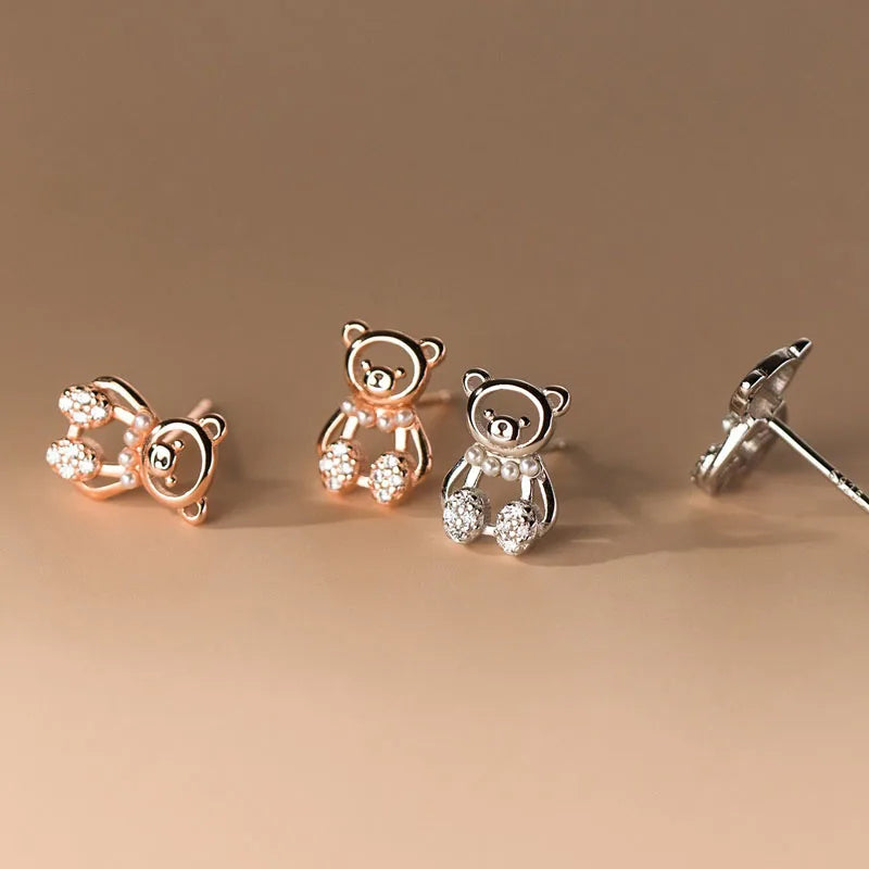 Bear Zircon Stud Earring DS4900
