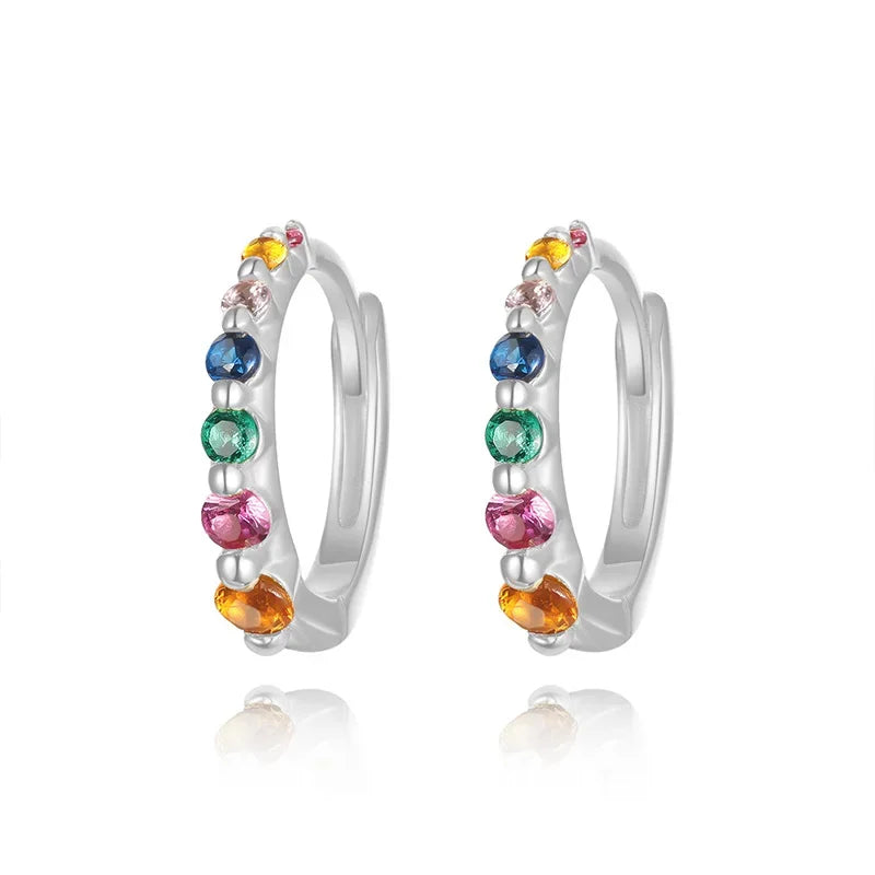 TrustDavis Girls 925 Sterling Silver Fine Geometric Hoop Earrings for Women Lady Wedding Party Fine S925 Jewelry DS4322