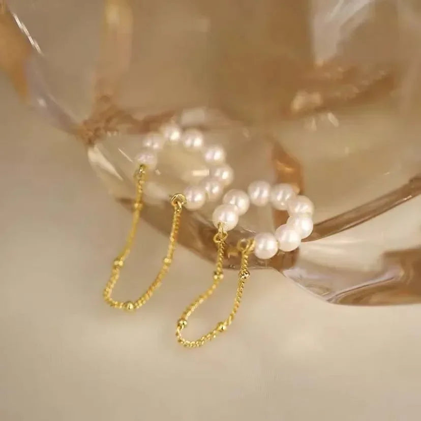 TrustDavis Girls Real 925 Sterling Silver Unique Design Pearl Ear Clip Earrings for Women Wedding Party Fine Jewelry DS4520