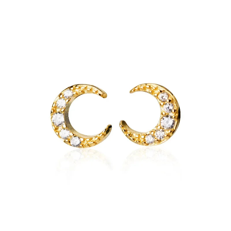 Sweet Mini Moon Stud Earrings DA899
