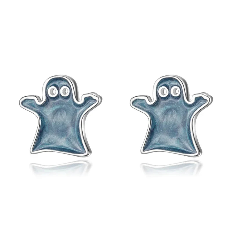 Trustdavis Girls 925 Sterling Silver Cute Blue Monster Stud Earrings Birthday Gift for Mom Daughter Kids Silver Jewelry DS3969
