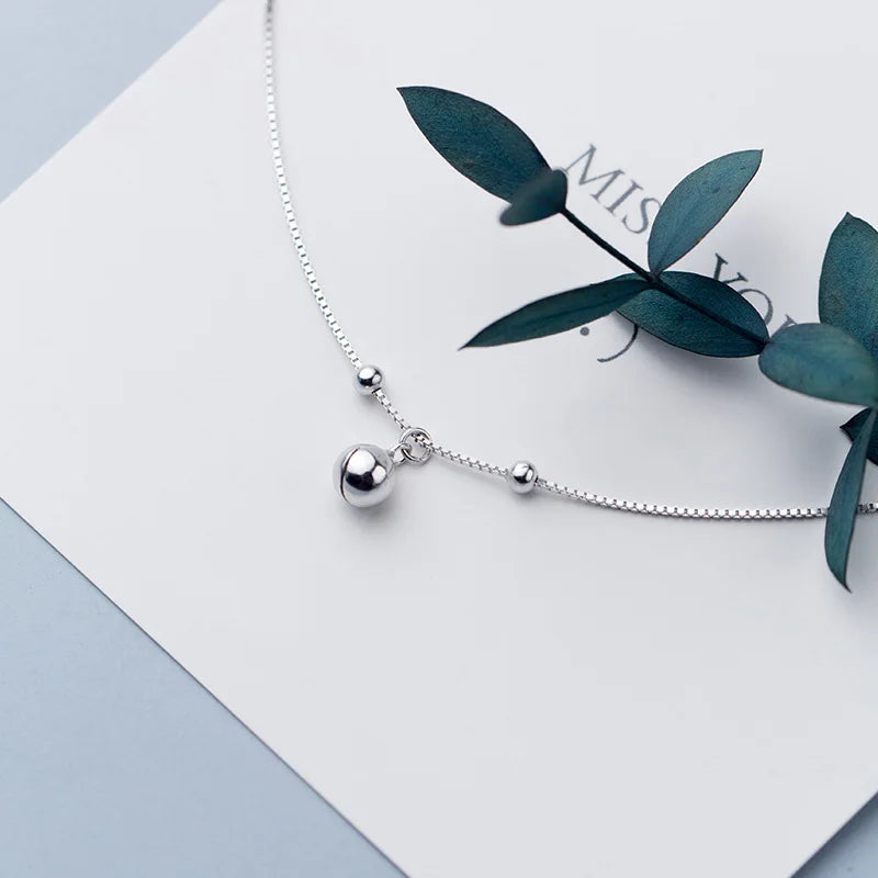 TrustDavis Real 925 Sterling Silver Fashion Chinese Charm Wish Bell Anklets For Women Girls Birthday Gift 925 Jewelry DS1483