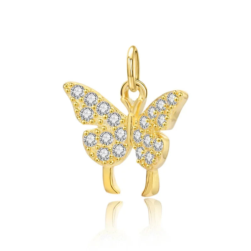 Butterfly Zircon Charm Pendant Handmade DIY Accessories Fine Jewelry HY301