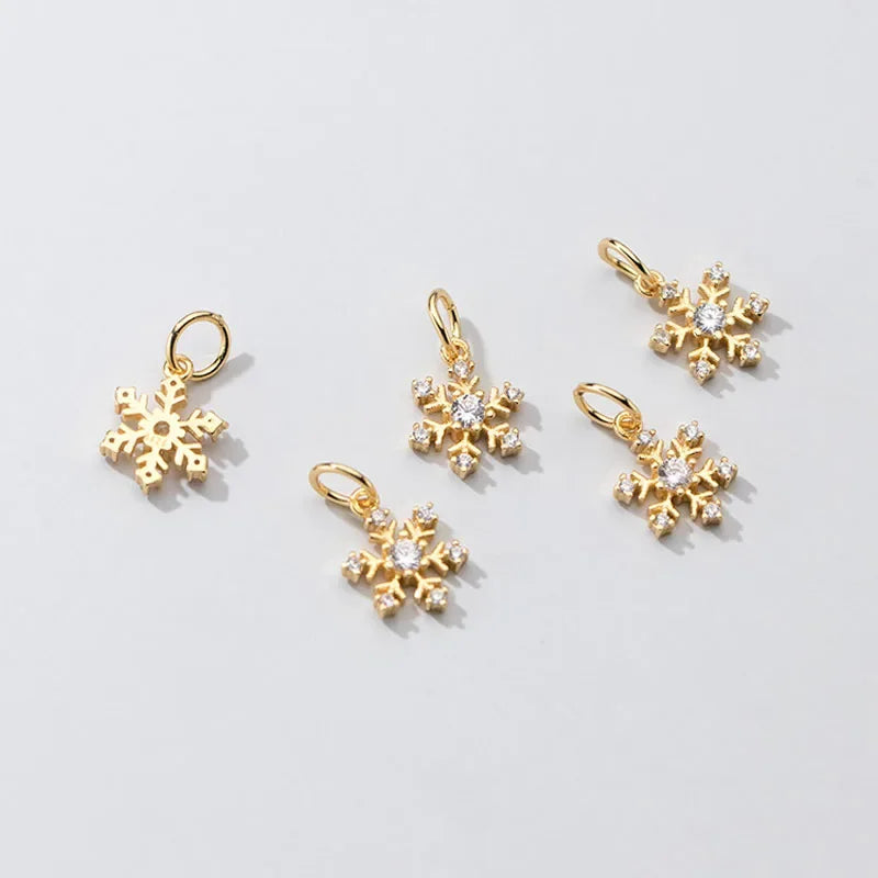 Snowflake CZ Charm Pendant DIY Accessories DZ73