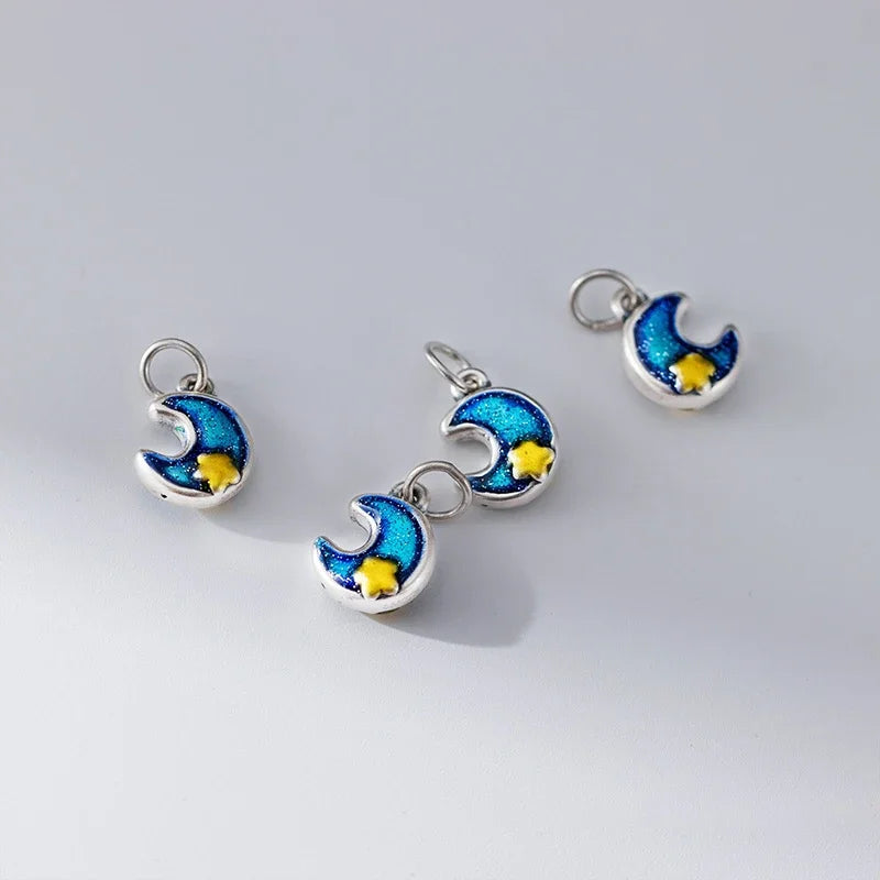 Moon Star Charm Pendant Handmade DIY Accessories DZ1674