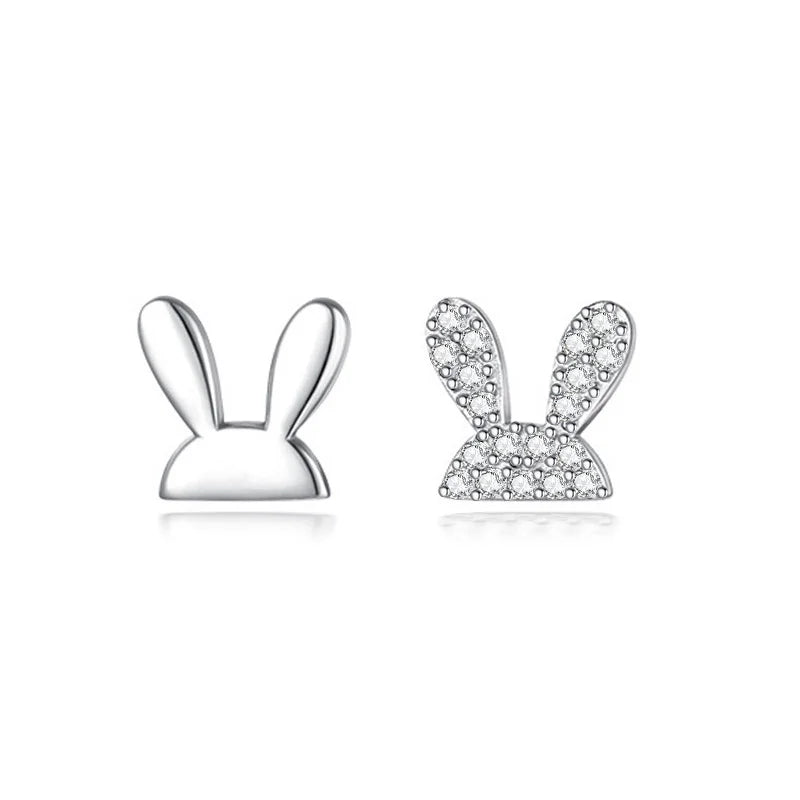 925 Sterling Silver Sweet Cute Cat Rabbit Stud Earrings DS3880