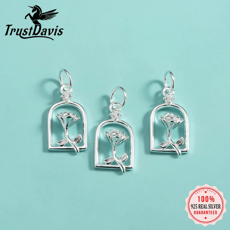 Fashion INS Rose in A Bottle Charm Pendant DZ1790