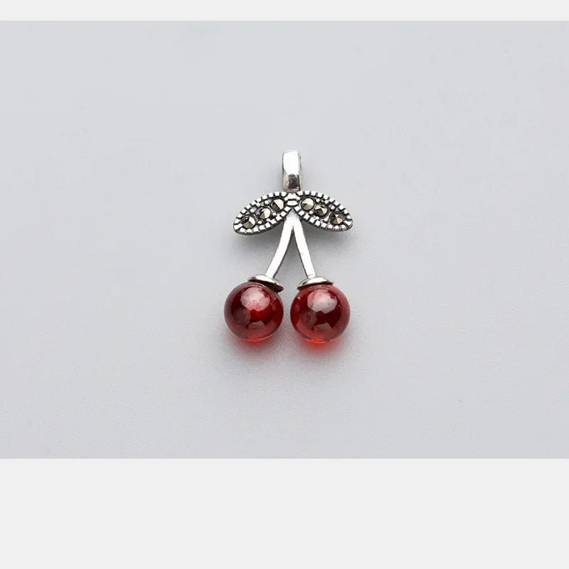 Garnet Red Cherry Charm Pendant Handmade DIY Accessories HY350