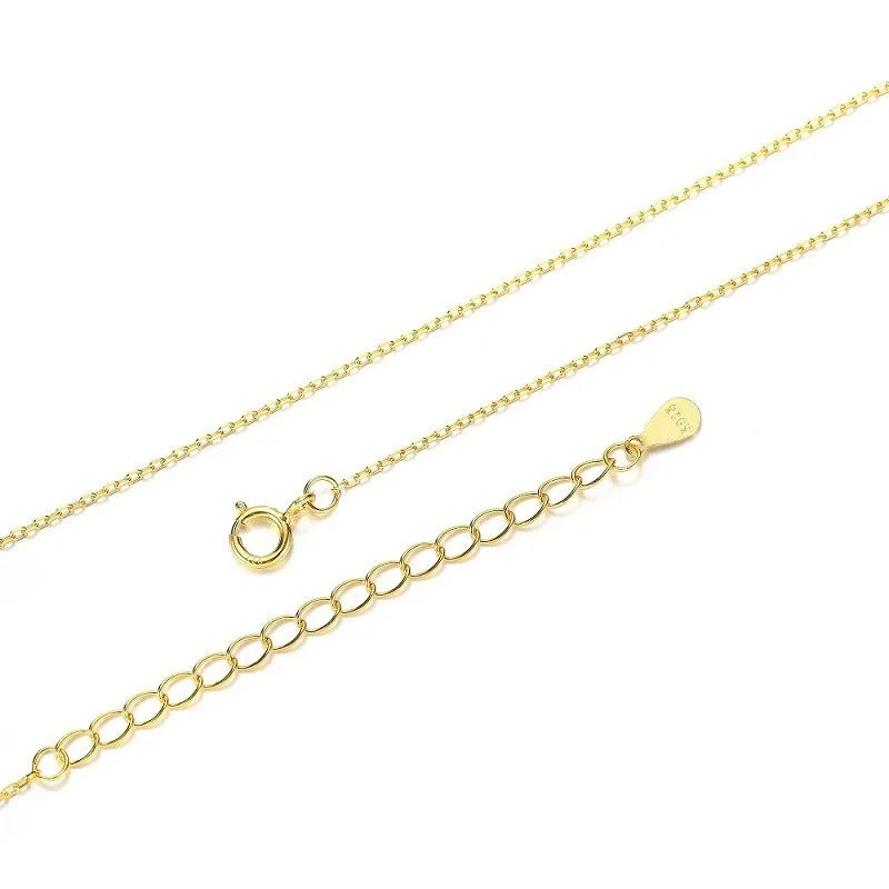 TrustDavis Real 925 Sterling Silver Women's Fashion Elegant Water Drop Color Zircon Necklace for Women Girl Gift Jewelry DS4221