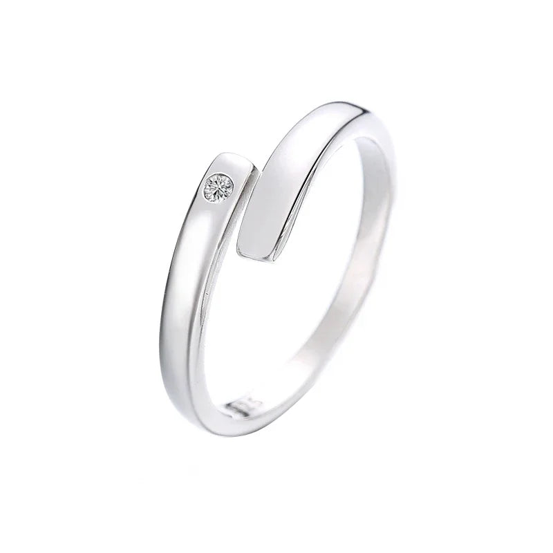 \Women Men Wedding Party Couples Lovers Clear CZ Opening Ring DA3122