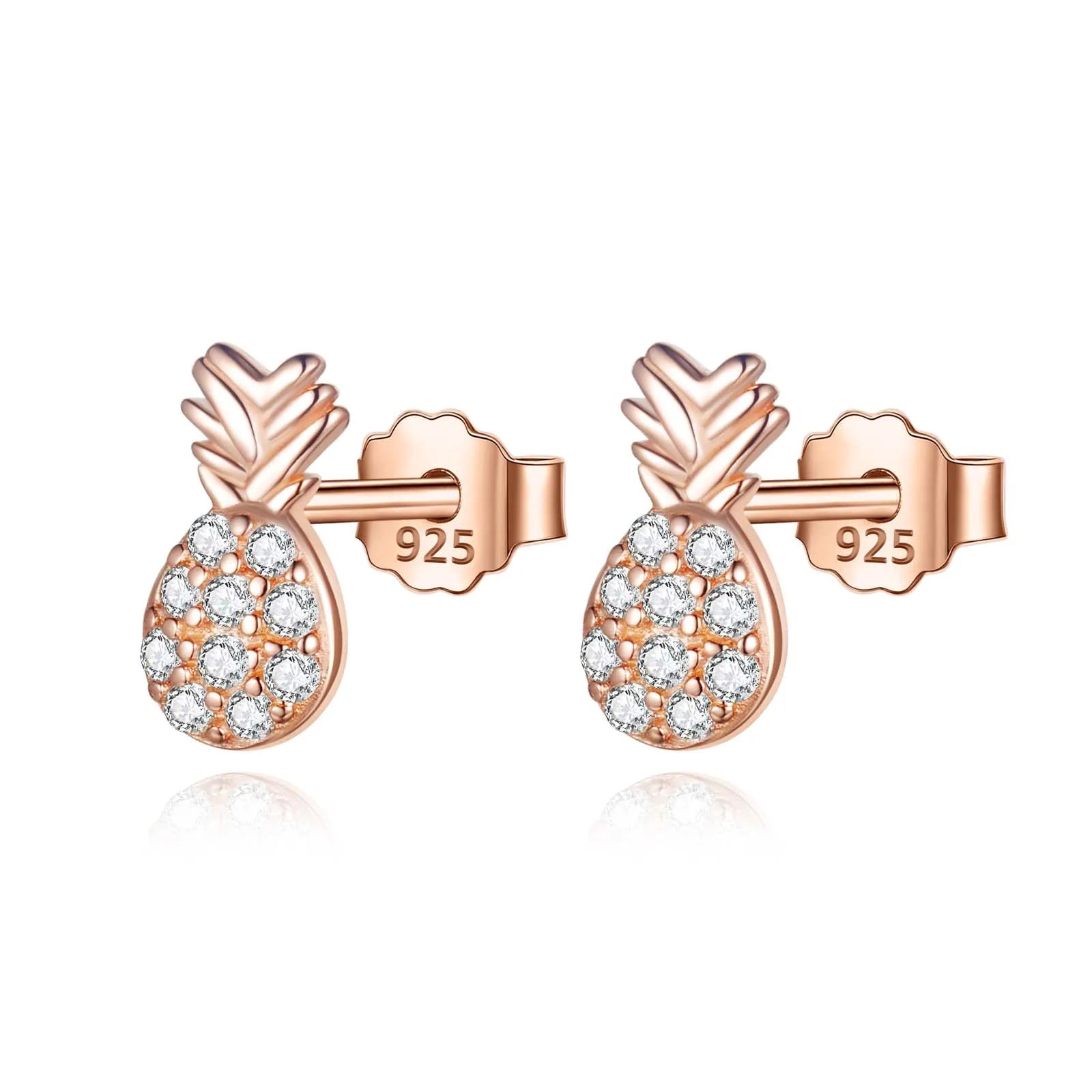 TrustDavis Fashion Real 925 Sterling Silver Sweet Cute Fruit Pineapple Stud Earrings For Women Office Lady Fine Jewelry DS4502