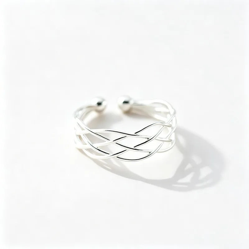Woven Cross-layered Open Ring DS4842