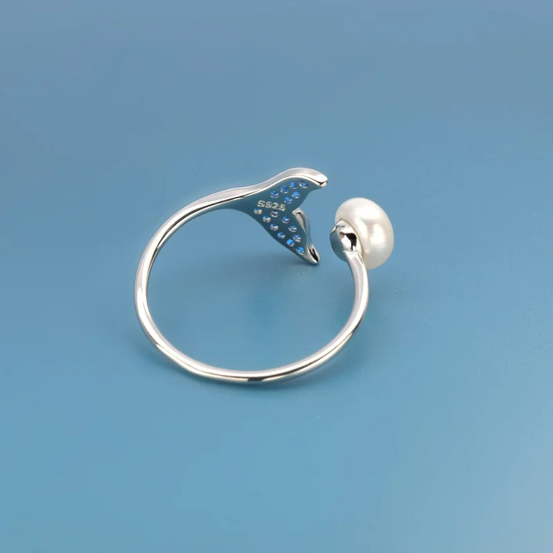 Mermaid Tail Freshwater Pearl Opening Rings DF132