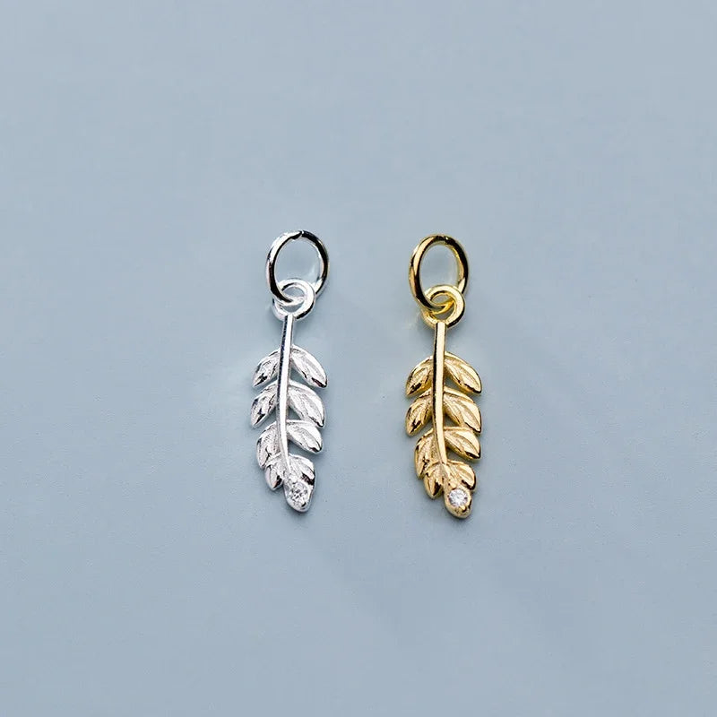 Sweet Feather CZ Charm Pendant Handmade DIY Accessories Jewelry H0011