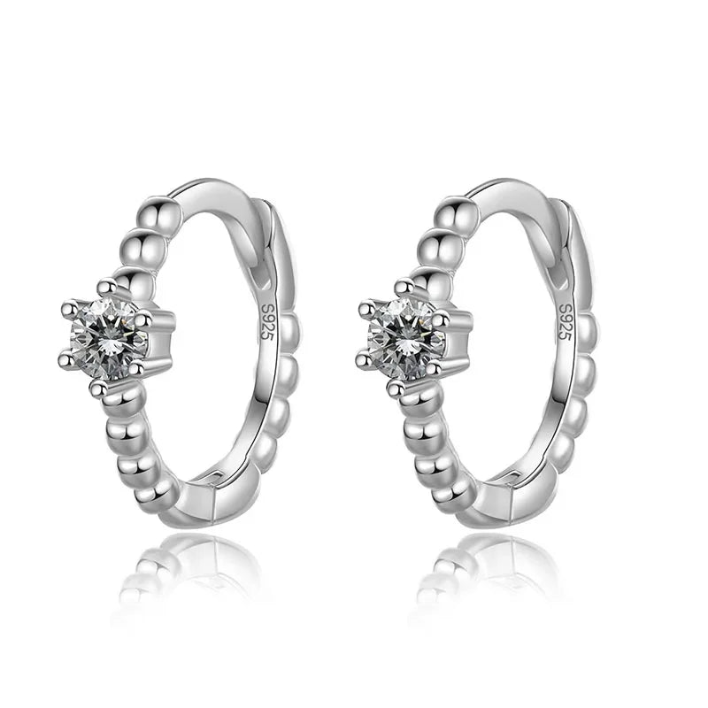 Trustdavis Real 925 Sterling Silver Fashion Colorful Zircon Charming Small Earrings For Women Rock Unisex Party Jewelry DA2645