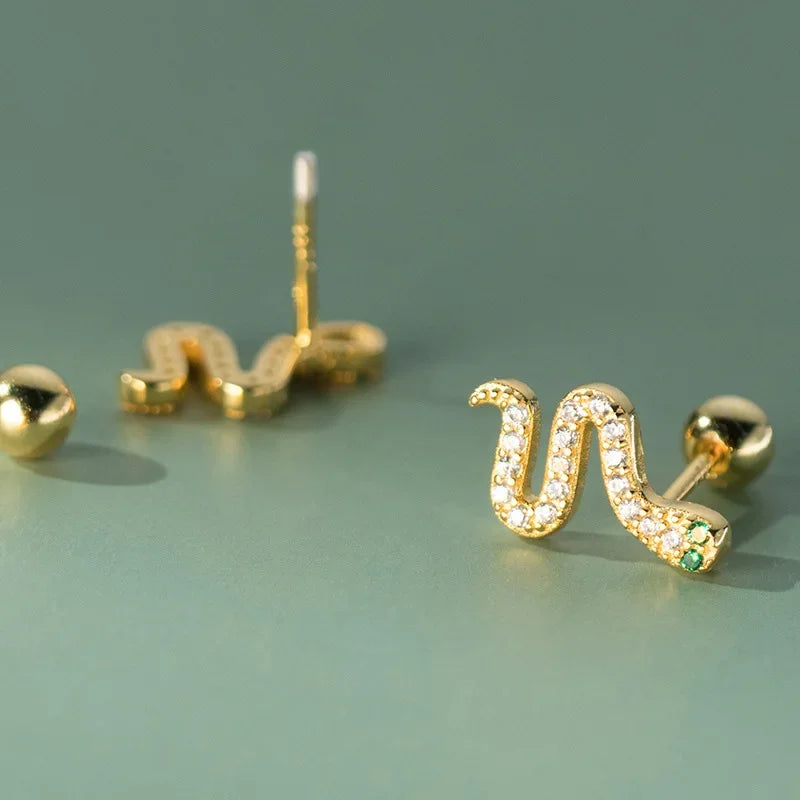 Romantic Animal Snake Crab Fish Rabbit Screw Stud Earrings DS4044
