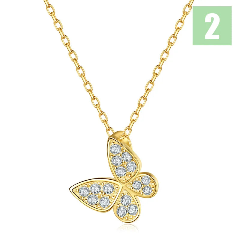 Necklace Butterfly Heart Pendant DS4036