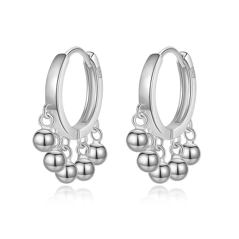 Beads Tassel Charm Hoop Earrings DG0077