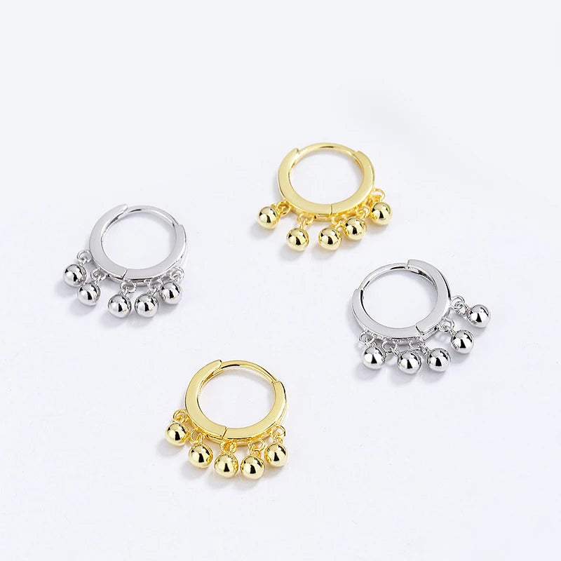 Beads Tassel Charm Hoop Earrings DG0077