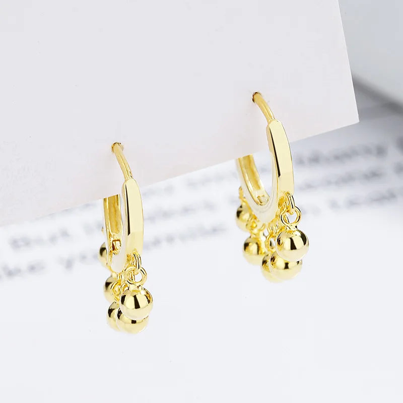 Beads Tassel Charm Hoop Earrings DG0077