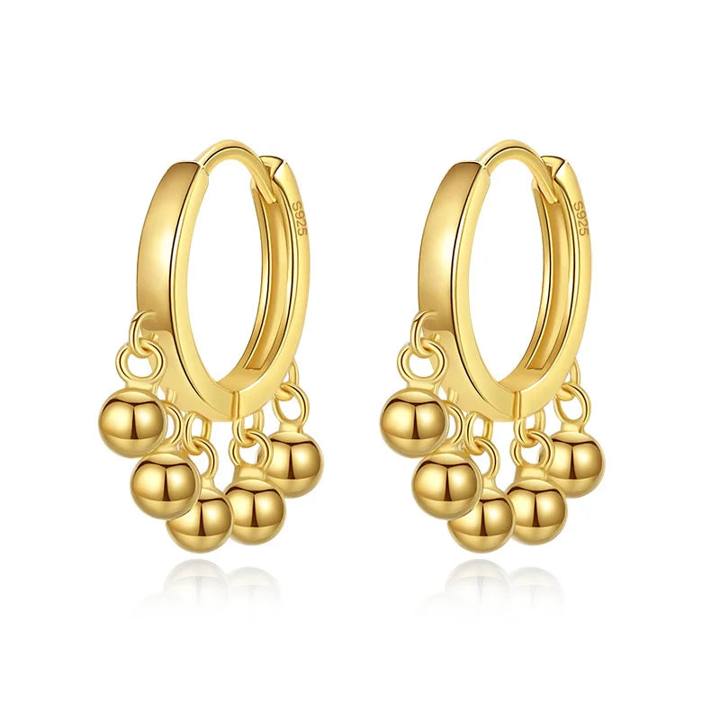 Beads Tassel Charm Hoop Earrings DG0077