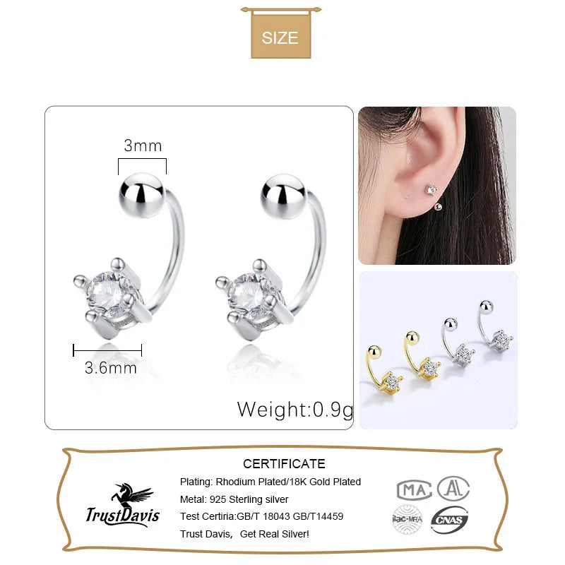 Fashion Unique Square CZ Screw Stud Earrings DA3170