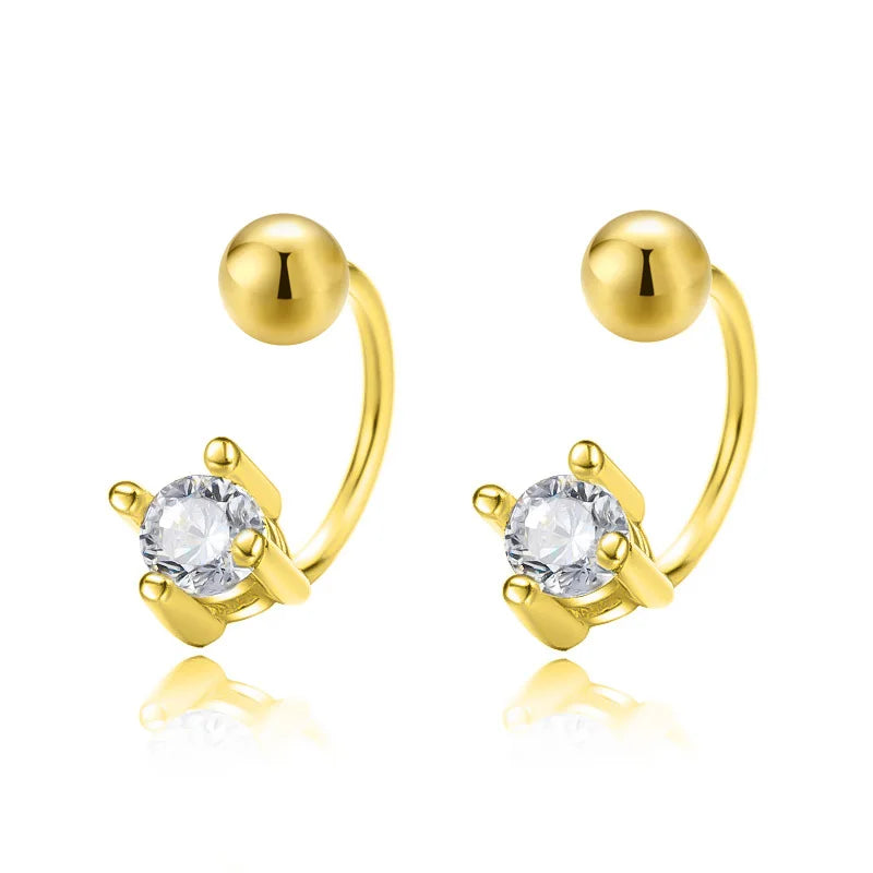 Fashion Unique Square CZ Screw Stud Earrings DA3170
