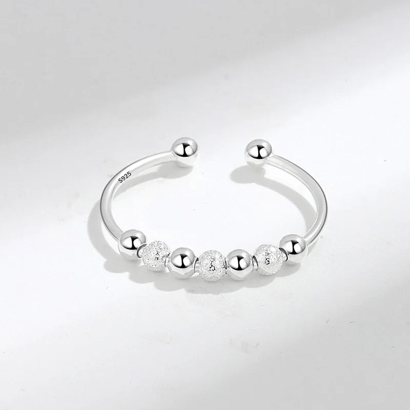 Fashion Minimalist Rotating Beads Opening Rings DG0099
