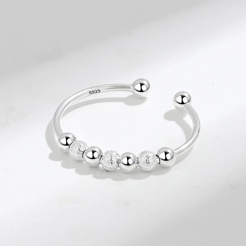 Fashion Minimalist Rotating Beads Opening Rings DG0099