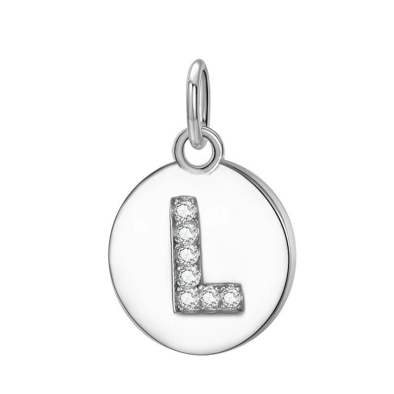 Simple Round 26 Letters Cz Pendant Diy Accessories DG0114